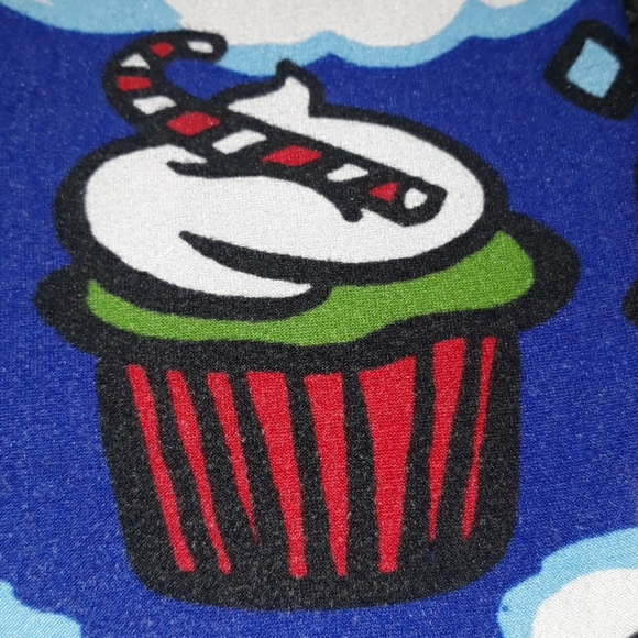 Xmas Leggings Lularoe L/XL Snow blue red white - Picture 3 of 6